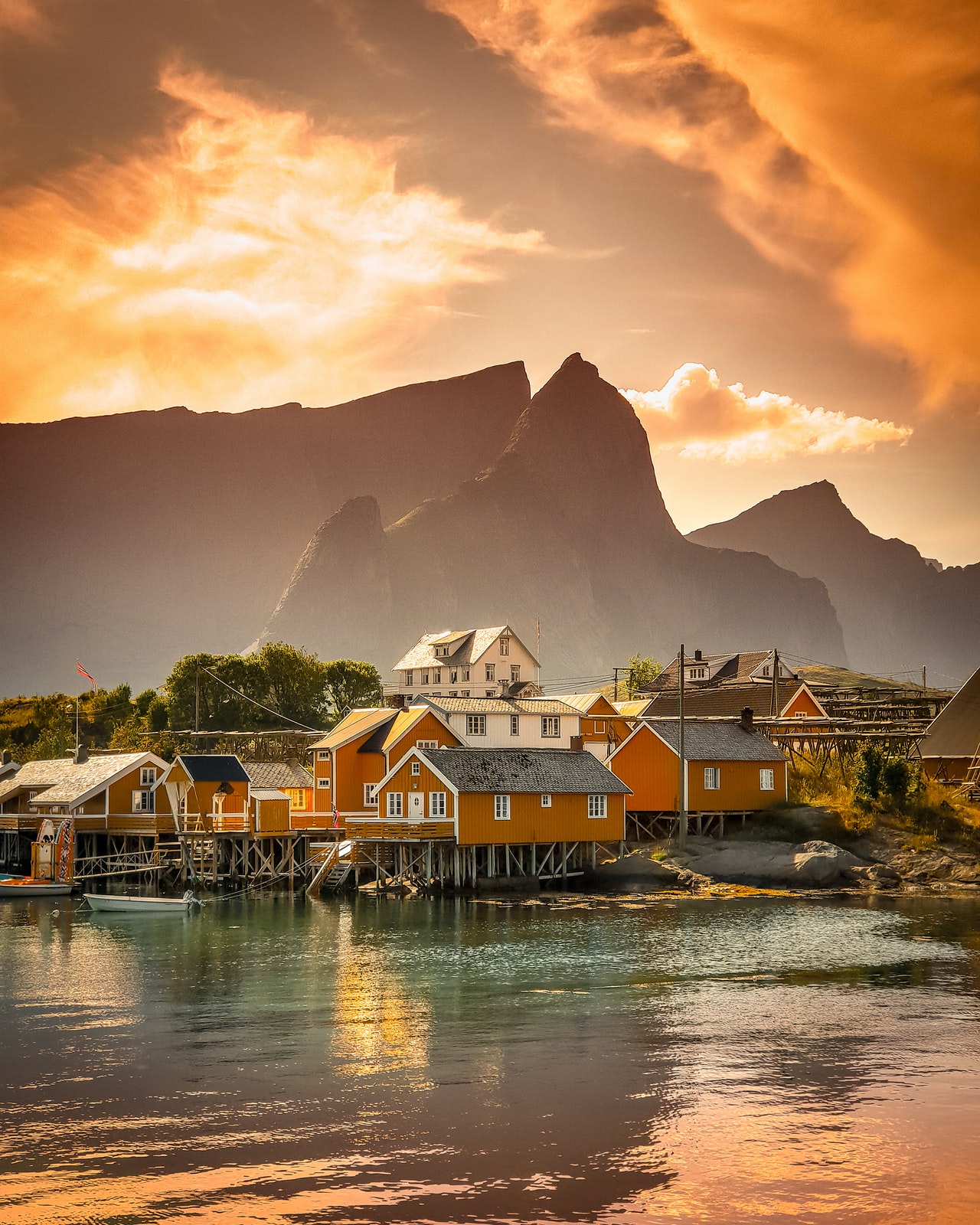 beautiful boating destination or sailing location with marina clear water and mountains in background