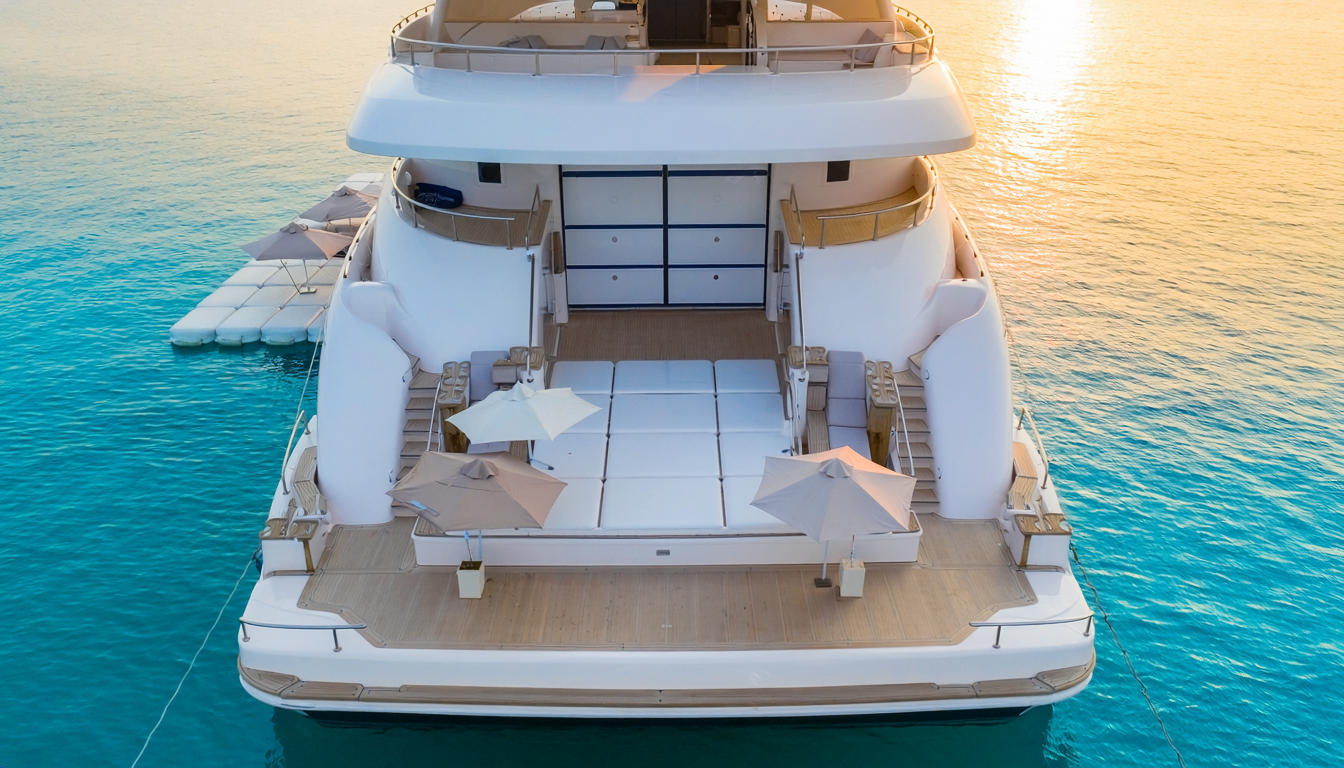 yacht beach club at sunset