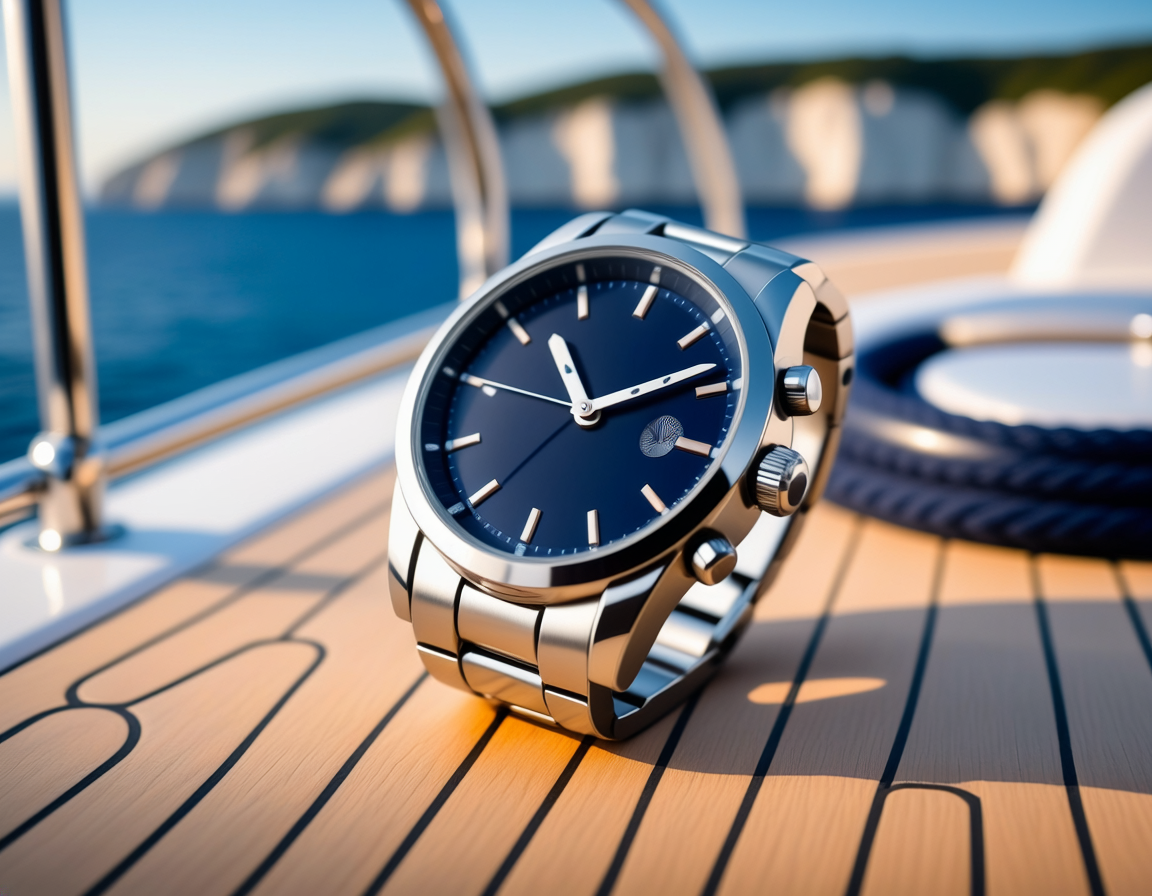 luxury watch sitting on boat deck